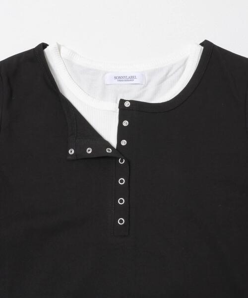 URBAN RESEARCH Sonny Label(アーバンリサーチサニーレーベル)の「レイヤードライクヘンリーネックプルオーバー(Tシャツ/カットソー・レディース・ボルドー/ネイビー/ブラック・FREE)」の15枚目の写真