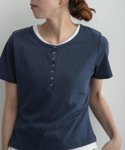 URBAN RESEARCH Sonny Label(アーバンリサーチサニーレーベル)の「レイヤードライクヘンリーネックプルオーバー(Tシャツ/カットソー・レディース・ボルドー/ネイビー/ブラック・FREE)」の16枚目の写真
