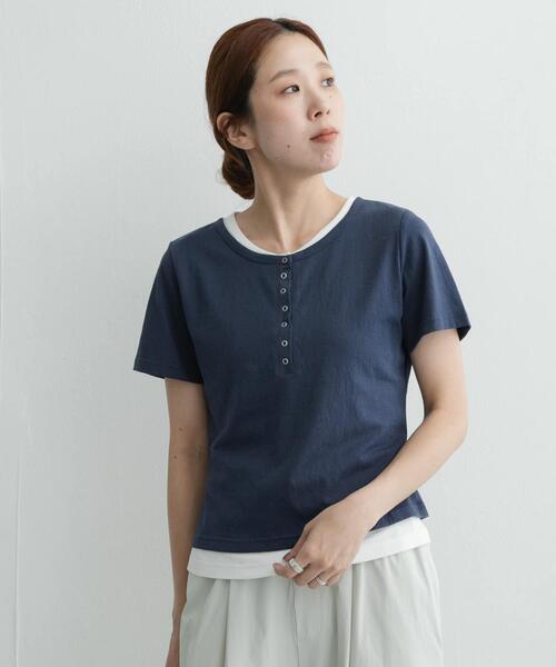 URBAN RESEARCH Sonny Label(アーバンリサーチサニーレーベル)の「レイヤードライクヘンリーネックプルオーバー(Tシャツ/カットソー・レディース・ボルドー/ネイビー/ブラック・FREE)」の20枚目の写真