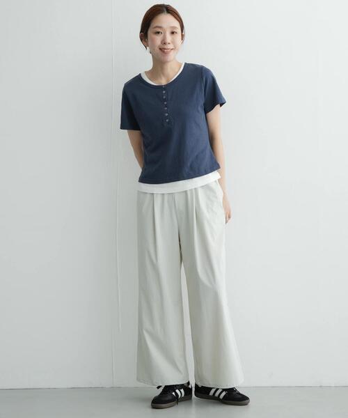 URBAN RESEARCH Sonny Label(アーバンリサーチサニーレーベル)の「レイヤードライクヘンリーネックプルオーバー(Tシャツ/カットソー・レディース・ボルドー/ネイビー/ブラック・FREE)」の21枚目の写真