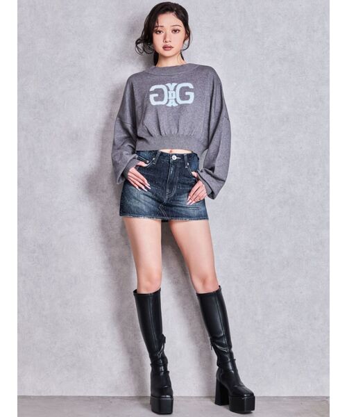 GYDA(ジェイダ)の「SymmetryGYDAインターシャニットトップス(ニット/セーター・レディース・オフホワイト/ブラック/チャコールグレー・FREE)」の22枚目の写真