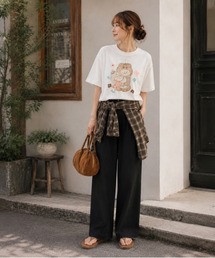 salle de bal（サルデバル）の「【 ADO MIZUMORI / ミズモリアド 】 水森亜土　カラー　Tシャツ　WNI（Tシャツ/カットソー）」