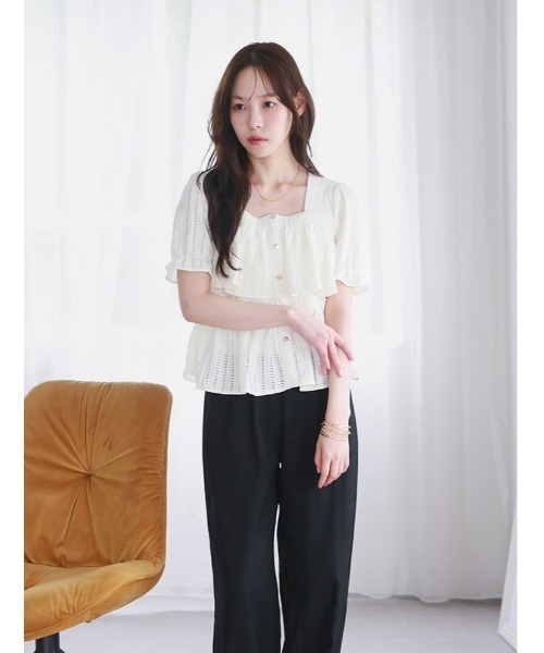 fifth(フィフス)の「スクエアネックティアードデザインカットソー(Tシャツ/カットソー・レディース・ホワイト/ブラック・M)」の22枚目の写真