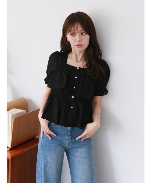 fifth(フィフス)の「スクエアネックティアードデザインカットソー(Tシャツ/カットソー・レディース・ホワイト/ブラック・M)」の17枚目の写真
