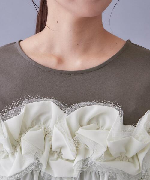 index(インデックス)の「フリルぺプラムドッキングトップス【洗濯機OK】(Tシャツ/カットソー・レディース・チャコールグレー/オフホワイト・40/38/36)」の19枚目の写真