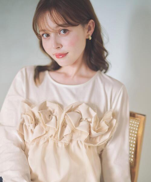 index(インデックス)の「フリルぺプラムドッキングトップス【洗濯機OK】(Tシャツ/カットソー・レディース・チャコールグレー/オフホワイト・40/38/36)」の22枚目の写真