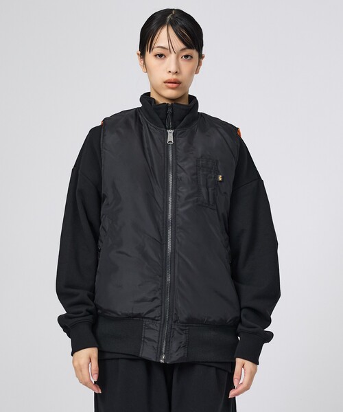 Alpha Industries(アルファインダストリーズ)の「【ALPHA / アルファ】MA-1 RELAXED FIT VEST / リラックスフィット MA-1ベスト(ブルゾン・メンズ・ブラック・XL/L/M)」の3枚目の写真