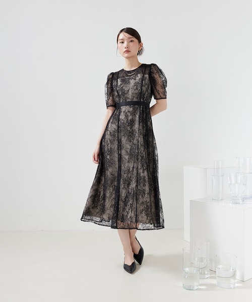 Kana(カナ)の「スパンコール刺繍レースAラインドレス パーティー 結婚式 お呼ばれ オケージョン(ドレス・レディース・ブラック/ピンク/ブルー系その他・M)」の12枚目の写真
