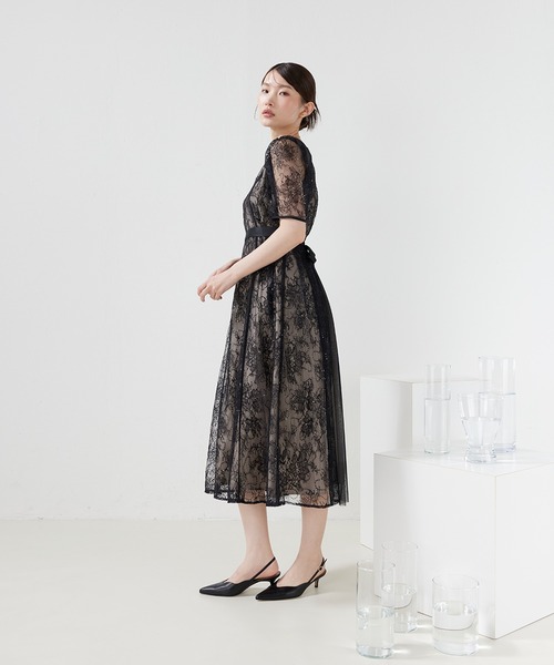 Kana(カナ)の「スパンコール刺繍レースAラインドレス パーティー 結婚式 お呼ばれ オケージョン(ドレス・レディース・ブラック/ピンク/ブルー系その他・M)」の13枚目の写真