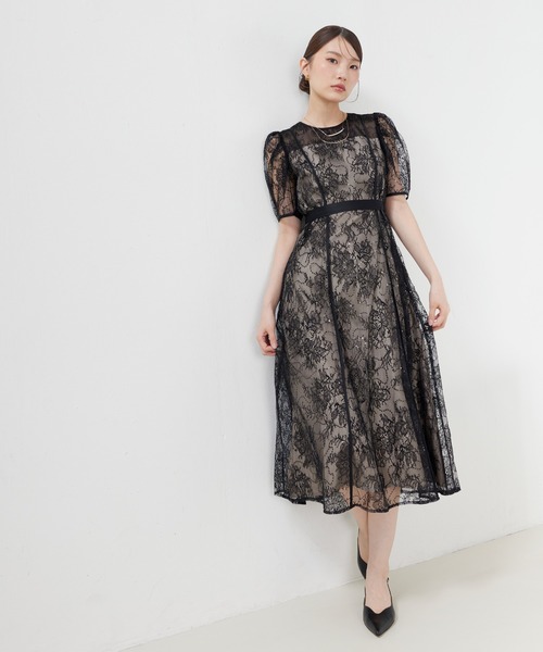 Kana(カナ)の「スパンコール刺繍レースAラインドレス パーティー 結婚式 お呼ばれ オケージョン(ドレス・レディース・ブラック/ピンク/ブルー系その他・M)」の10枚目の写真