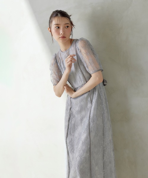 Kana(カナ)の「スパンコール刺繍レースAラインドレス パーティー 結婚式 お呼ばれ オケージョン(ドレス・レディース・ブラック/ピンク/ブルー系その他・M)」の18枚目の写真