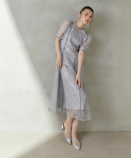 Kana(カナ)の「スパンコール刺繍レースAラインドレス パーティー 結婚式 お呼ばれ オケージョン(ドレス・レディース・ブラック/ピンク/ブルー系その他・M)」の16枚目の写真