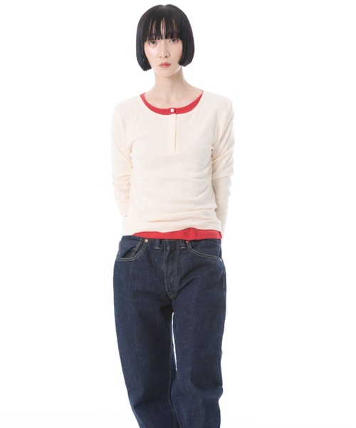 FRUIT OF THE LOOM(フルーツオブザルーム)の「FTL ヘンリーネック 2カラーパック L/S(Tシャツ/カットソー・レディース・パープル/レッド/ブラウン・S/M/L)」の8枚目の写真