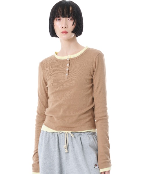 FRUIT OF THE LOOM(フルーツオブザルーム)の「FTL ヘンリーネック 2カラーパック L/S(Tシャツ/カットソー・レディース・パープル/レッド/ブラウン・S/M/L)」の14枚目の写真