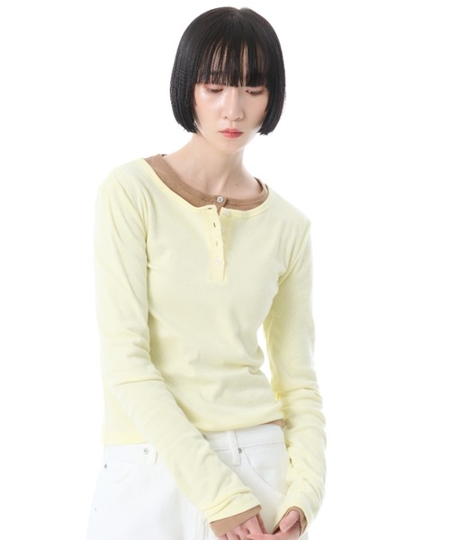 FRUIT OF THE LOOM(フルーツオブザルーム)の「FTL ヘンリーネック 2カラーパック L/S(Tシャツ/カットソー・レディース・パープル/レッド/ブラウン・S/M/L)」の21枚目の写真