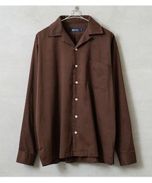WAIPER.inc コットンレーヨン オープンカラー L/Sシャツ ソリッドカラー