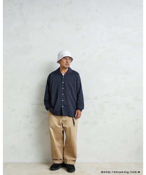 WAIPER.inc(ワイパーインク)の「WAIPER.inc コットンレーヨン オープンカラー L/Sシャツ ソリッドカラー(シャツ/ブラウス・メンズ・ネイビー/ブラック/ナチュラル/ブラウン・L/M/XL)」の22枚目の写真