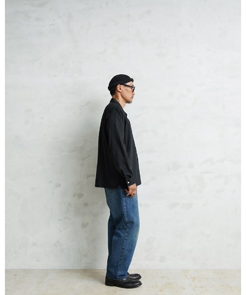 WAIPER.inc(ワイパーインク)の「WAIPER.inc コットンレーヨン オープンカラー L/Sシャツ ソリッドカラー(シャツ/ブラウス・メンズ・ネイビー/ブラック/ナチュラル/ブラウン・L/M/XL)」の14枚目の写真