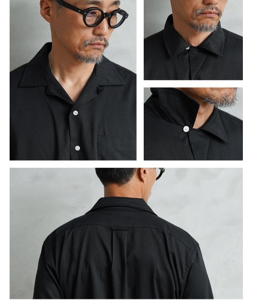 WAIPER.inc(ワイパーインク)の「WAIPER.inc コットンレーヨン オープンカラー L/Sシャツ ソリッドカラー(シャツ/ブラウス・メンズ・ネイビー/ブラック/ナチュラル/ブラウン・L/M/XL)」の6枚目の写真