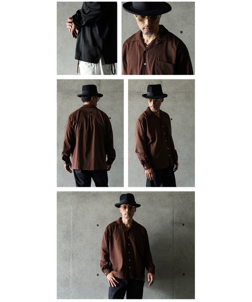 WAIPER.inc(ワイパーインク)の「WAIPER.inc コットンレーヨン オープンカラー L/Sシャツ ソリッドカラー(シャツ/ブラウス・メンズ・ネイビー/ブラック/ナチュラル/ブラウン・L/M/XL)」の9枚目の写真