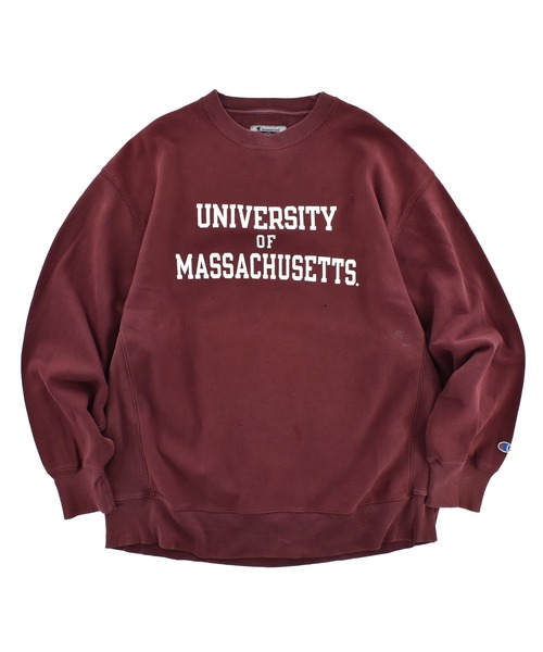 LABORATORY R(ラボラトリーアール)の「【USED】Y2K Champion “UNIVERSITY OF MASSACHUSETTS” リバースウィーブ スウェット(スウェット・メンズ・レッド・X-LARGE)」の1枚目の写真
