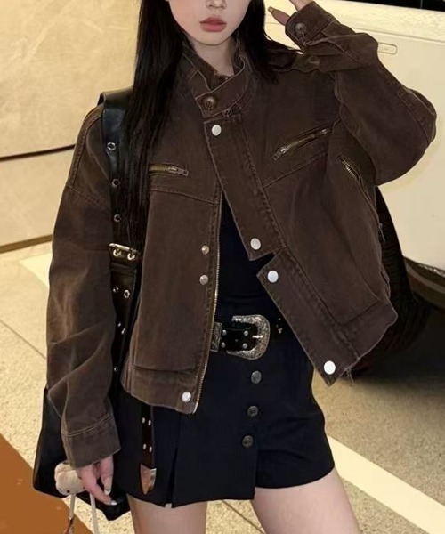 FAVORITO(ファヴォリート)の「デニムジャケット(その他アウター・レディース・ブラウン/モカ・F)」の2枚目の写真