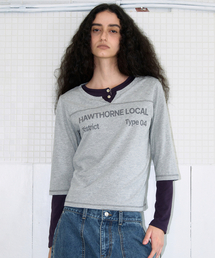 LEAU テクスチャーTシャツ [メランジグレー]