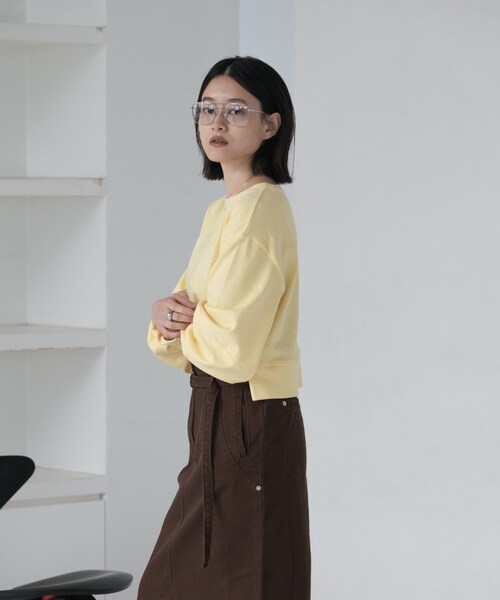GALLEST(ギャレスト)の「ロングスリーブフォルムカットソー【洗える】(Tシャツ/カットソー・レディース・カーキ/ブルー/オフホワイト/イエロー系その他/チャコールグレー・38)」の10枚目の写真