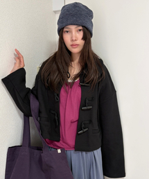 PETER PAN COLLAR TOGGLE JACKET_BLACK