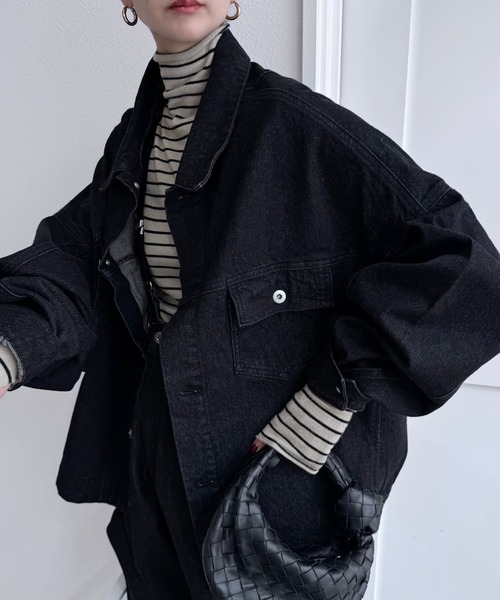 CFT.(シフト)の「ロングスリーブ2wayデニムジャケット(デニムジャケット・レディース・インディゴブルー/ブラック・FREE)」の1枚目の写真