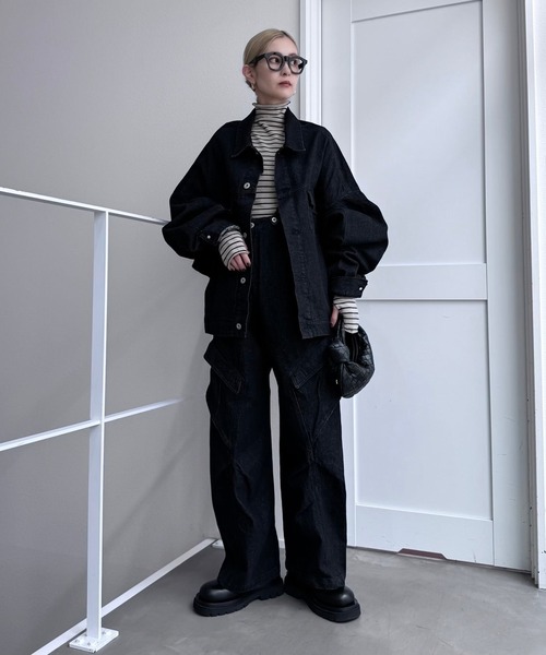 CFT.(シフト)の「ロングスリーブ2wayデニムジャケット(デニムジャケット・レディース・インディゴブルー/ブラック・FREE)」の6枚目の写真