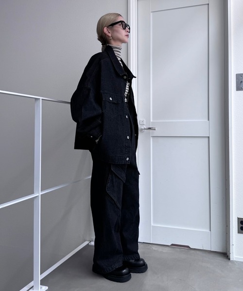 CFT.(シフト)の「ロングスリーブ2wayデニムジャケット(デニムジャケット・レディース・インディゴブルー/ブラック・FREE)」の7枚目の写真