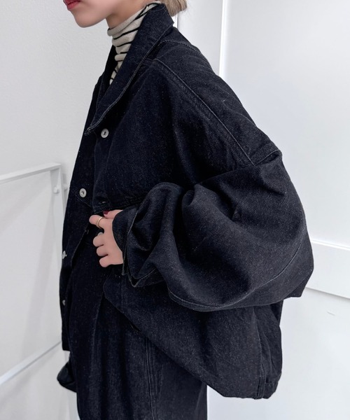 CFT.(シフト)の「ロングスリーブ2wayデニムジャケット(デニムジャケット・レディース・インディゴブルー/ブラック・FREE)」の15枚目の写真