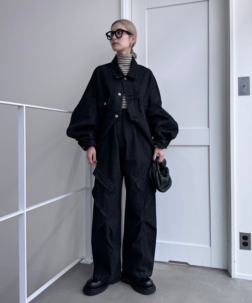 CFT.(シフト)の「ロングスリーブ2wayデニムジャケット(デニムジャケット・レディース・インディゴブルー/ブラック・FREE)」の17枚目の写真