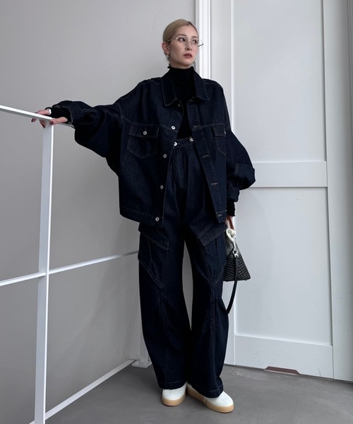CFT.(シフト)の「ロングスリーブ2wayデニムジャケット(デニムジャケット・レディース・インディゴブルー/ブラック・FREE)」の20枚目の写真