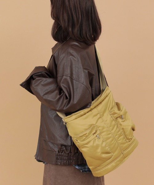 CONTROL FREAK / CTFK(コントロールフリーク)の「CONTROL FREAK / CTFK(コントロールフリーク/シーティーエフケー)ダブルポケットショルダートート(トートバッグ・レディース・ブラック/カーキ・FREE)」の8枚目の写真