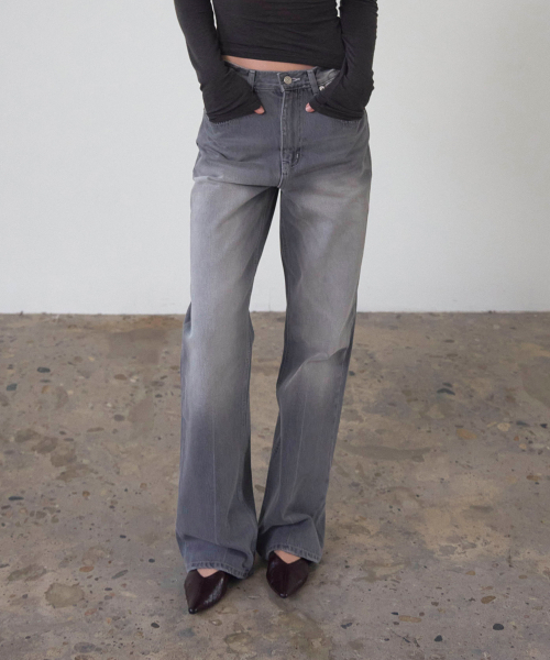SSIN AND LEE(シンアンドリー)の「ヘイリー ウォッシュドデニムパンツ グレー(デニムパンツ・レディース・その他・SMALL/MEDIUM)」の1枚目の写真