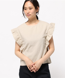 earth music&ecology | 麻混肩フリルブラウス(シャツ/ブラウス)