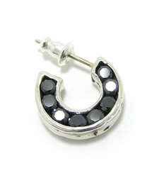 e.m. | ブラックジルコニア埋め込みフープアス(ピアス（片耳用）)