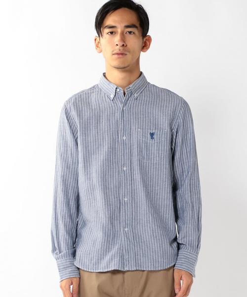 coen（コーエン）の「ビエラストライプボタンダウンシャツ（シャツ/ブラウス・メンズ・ホワイト/ネイビー・SMALL/X-LARGE/X-SMALL/MEDIUM/LARGE）」の9枚目の写真