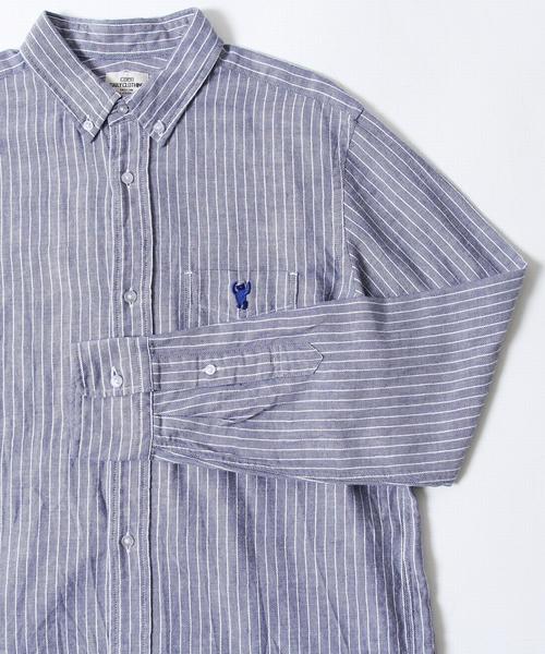 coen（コーエン）の「ビエラストライプボタンダウンシャツ（シャツ/ブラウス・メンズ・ホワイト/ネイビー・SMALL/X-LARGE/X-SMALL/MEDIUM/LARGE）」の7枚目の写真