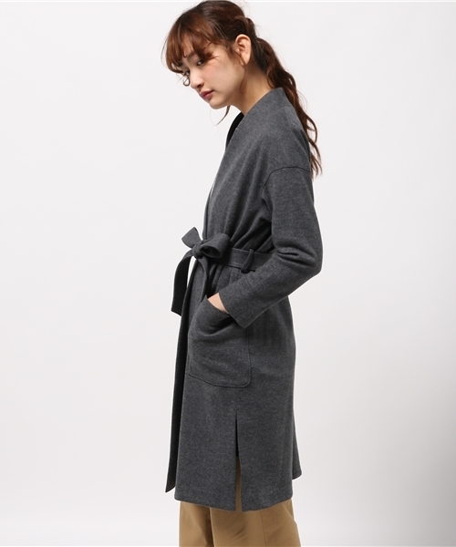 SHIPS for women（シップスフォーウィメン）の「ジャージーガウンロングコート（チェスターコート・レディース・キャメル/グレー・36/38）」の4枚目の写真