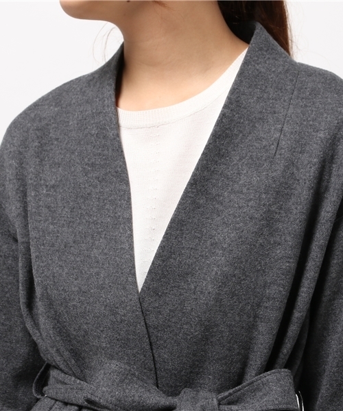 SHIPS for women（シップスフォーウィメン）の「ジャージーガウンロングコート（チェスターコート・レディース・キャメル/グレー・36/38）」の6枚目の写真