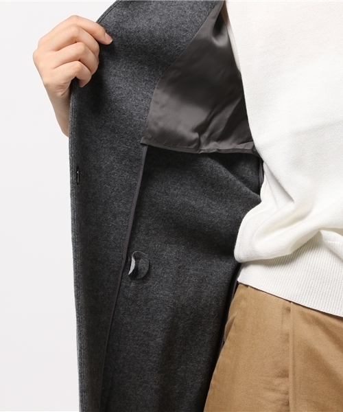 SHIPS for women（シップスフォーウィメン）の「ジャージーガウンロングコート（チェスターコート・レディース・キャメル/グレー・36/38）」の14枚目の写真