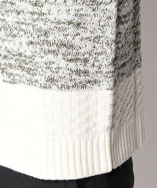 ikka（イッカ）の「グラデーションニットプルオーバー（ニット/セーター・メンズ・オリーブ/ライトグレー/ネイビー・LARGE/MEDIUM/X-LARGE）」の9枚目の写真