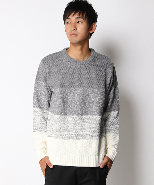 ikka（イッカ）の「グラデーションニットプルオーバー（ニット/セーター・メンズ・オリーブ/ライトグレー/ネイビー・LARGE/MEDIUM/X-LARGE）」の17枚目の写真