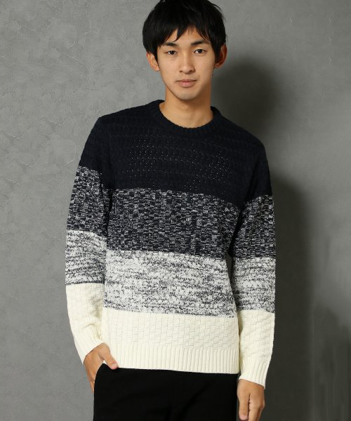 ikka（イッカ）の「グラデーションニットプルオーバー（ニット/セーター・メンズ・オリーブ/ライトグレー/ネイビー・LARGE/MEDIUM/X-LARGE）」の18枚目の写真