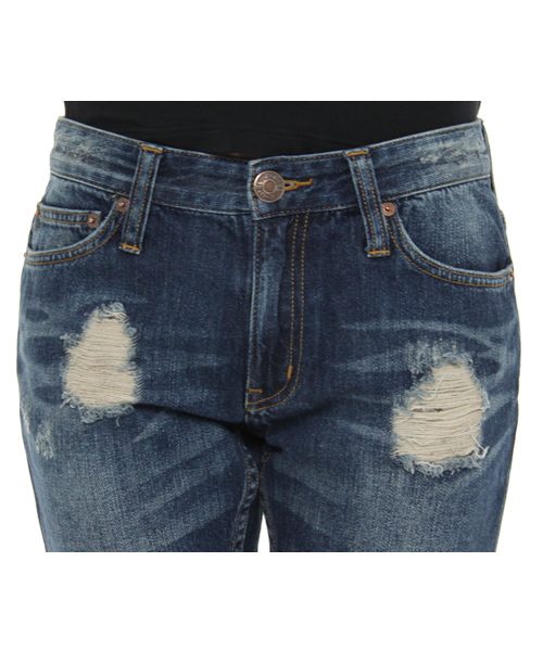 X-girl(エックスガール)の「BROKEN JEAN(デニムパンツ・レディース・ブルー/インディゴブルー・0/1/2)」の5枚目の写真