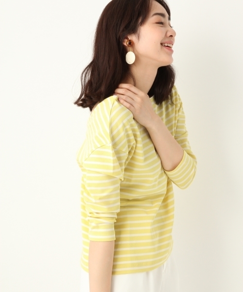 A part by（アパートバイ）の「Cボーダーウシロフカアキ8S 751914 （Tシャツ/カットソー・レディース・ネイビー/イエロー/レッド・FREE）」の8枚目の写真