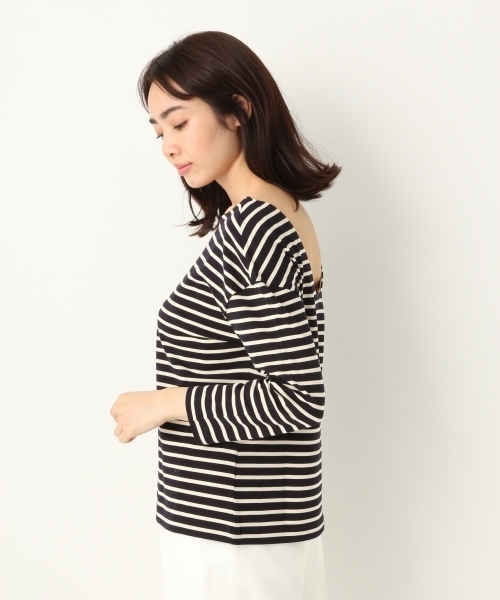 A part by（アパートバイ）の「Cボーダーウシロフカアキ8S 751914 （Tシャツ/カットソー・レディース・ネイビー/イエロー/レッド・FREE）」の12枚目の写真